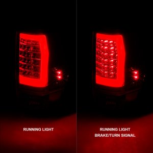 Nissan Titan Taillights - ANZO - LED w/ Light Bar - Chrome Housing/Red-Clear Lens - `04-`15