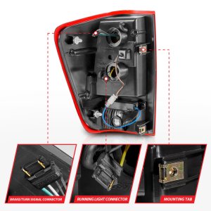 Nissan Titan Taillights - ANZO - LED w/ Light Bar - Chrome Housing/Red-Clear Lens - `04-`15