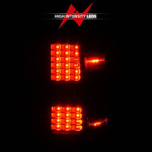 Chevrolet Silverado 3500HD LED Tail Lights - Rear - ANZO - Black with Clear Lens - `15-`19