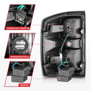 Chevrolet Silverado 3500HD LED Taillights - Rear - ANZO - LED w/ Light Bar Style - Black Light Bar & Clear Lens - `15-`19