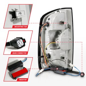 Chevrolet Colorado LED Taillights - Rear - ANZO - Full LED w/ Red Lightbar - Black - `15-`21