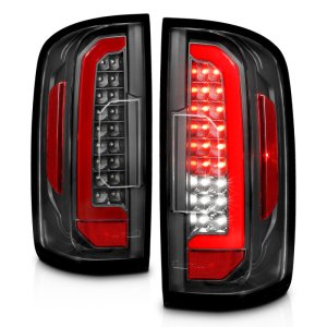 Chevrolet Colorado LED Taillights - Rear - ANZO - Full LED w/ Red Lightbar - Black - `15-`21