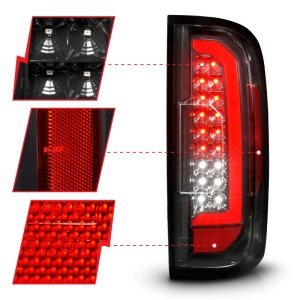 GMC Canyon LED Taillights - Rear - ANZO - Red Light Bar - Black - `15-`21