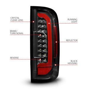 GMC Canyon LED Taillights - Rear - ANZO - Red Light Bar - Black - `15-`21