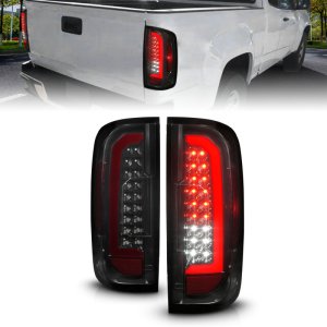 GMC Canyon LED Taillights - ANZO - Full LED w/ Red Lightbar - Black Housing Smoke Lens - `15-`21