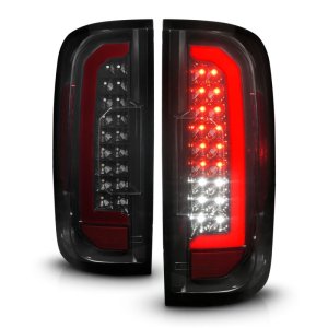 GMC Canyon LED Taillights - ANZO - Full LED w/ Red Lightbar - Black Housing Smoke Lens - `15-`21