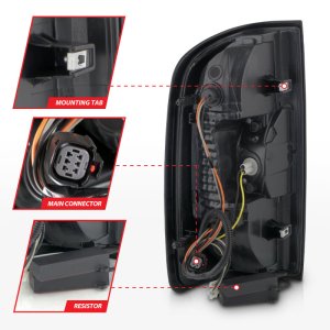 GMC Canyon LED Taillights - ANZO - Full LED w/ Red Lightbar - Black Housing Smoke Lens - `15-`21