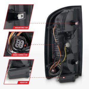 GMC Canyon LED Taillights - ANZO - Full LED w/ Red Lightbar - Black Housing Smoke Lens - `15-`21