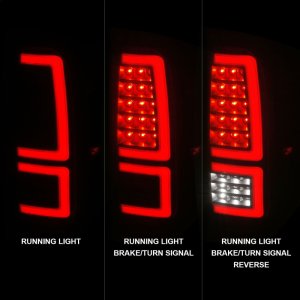 Toyota Tundra LED Taillights - Rear - ANZO - Red Light Bar Style - Sequential - Black Housing/Clear Lens - `14-`21