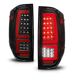 Toyota Tundra LED Taillights - Rear - ANZO - Red Light Bar Style - Sequential - Black Housing/Clear Lens - `14-`21