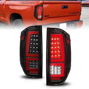 Toyota Tundra LED Taillights - Rear - ANZO - Red Light Bar Style - Sequential - Black Housing/Clear Lens - `14-`21