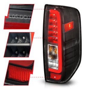 Nissan Frontier Taillights - Rear - ANZO - LED - Black Housing/Clear Lens - `05-`21