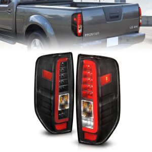 Nissan Frontier Taillights - Rear - ANZO - LED - Black Housing/Clear Lens - `05-`21