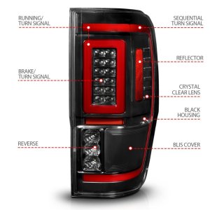Ford Ranger LED Taillights - Rear - ANZO - Lightbar Sequential Signal - Black Housing/Clear Lens - `19-`22 Ford Ranger LED Taillights - Rear - ANZO - Lightbar Sequential Signal - Black Housing/Clear Lens - `19-`22