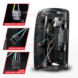 Chevrolet Tahoe Tail Light Assembly - ANZO - Full LED w/ Light Bar - Black Housing/Clear Lens - `00-`06