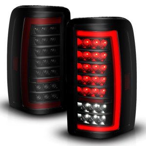 Chevrolet Tahoe Tail Light Assembly - ANZO - Full LED w/ Light Bar - Black Housing/Smoke Lens - `00-`06