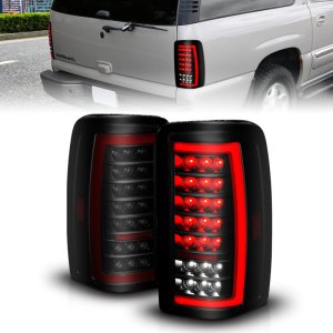 GMC Yukon Tail Light Assembly - ANZO - Full LED w/ Light Bar - Black Housing/Smoke Lens - `00-`06
