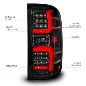 Chevrolet Silverado 2500 HD LED Taillights - ANZO - Sequential - Black Housing/Clear Lens - `15-`19 Chevrolet Silverado 2500 HD LED Taillights - ANZO - Sequential - Black Housing/Clear Lens - `15-`19