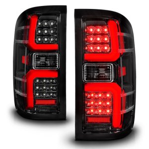 Chevrolet Silverado 3500 HD LED Taillights - ANZO - Sequential - Black Housing/Clear Lens - `15-`19