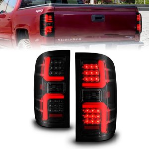 Chevrolet Silverado 2500 HD LED Taillights - Rear - ANZO - Sequential - Black Housing/Smoke Lens - `15-`19