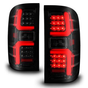 Chevrolet Silverado 3500 HD LED Taillights - Rear - ANZO - Sequential - Black Housing/Smoke Lens - `15-`19
