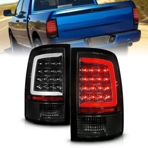 Dodge Ram 1500 Taillights - Rear - ANZO - LED Sequential - Black Housing / Clear Lens - `09-`18