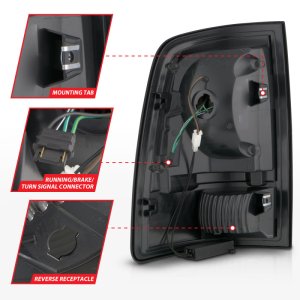 Dodge Ram 1500 LED Taillights - ANZO - Sequential LED Black Housing - Smoke Lens - `09-`18