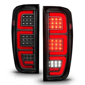 GMC Sierra 3500HD LED Tail Lights - ANZO - Full LED Bar, LED Tube, Sequential Signal, Black Housing, Clear Lens - Black - `19-`23