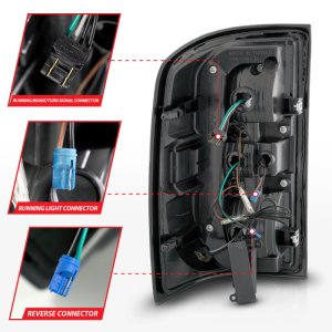 GMC Sierra 1500 LED Taillights - ANZO - Sequential Signal, Chrome Housing - Red/Clear - `14-`18