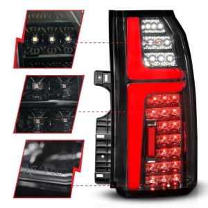 Chevrolet Tahoe LED Taillights - Rear - ANZO - Sequential LED Tube - Black - `15-`20