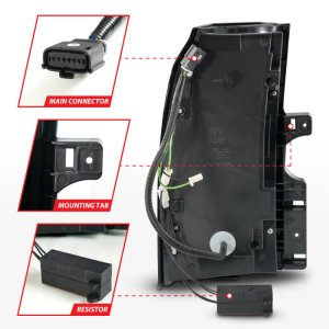 Chevrolet Tahoe LED Taillights - Rear - ANZO - Sequential LED Tube - Black - `15-`20