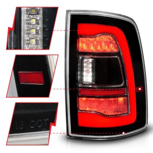 Dodge Ram 1500 LED Taillights - Rear - ANZO - Sequential LED - Black - `09-`18