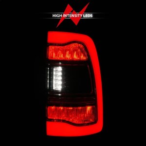 Dodge Ram 1500 LED Taillights - Rear - ANZO - Sequential LED - Smoke Black - `09-`18