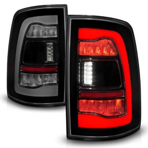 Dodge Ram 1500 LED Taillights - Rear - ANZO - Sequential LED - Smoke Black - `09-`18