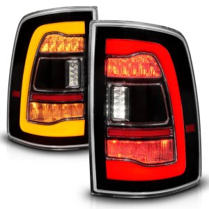 Dodge Ram 1500 LED Taillights - Rear - ANZO - Sequential LED with Switchback Amber Signal - Black - `09-`18