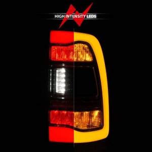 Dodge Ram 1500 LED Taillights - Rear - ANZO - Sequential LED w/Switchback Amber Signal - Smoke Black - `09-`18