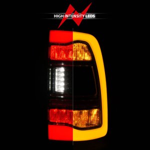 Dodge Ram 1500 LED Taillights - Rear - ANZO - Sequential LED w/Switchback Amber Signal - Smoke Black - `09-`18