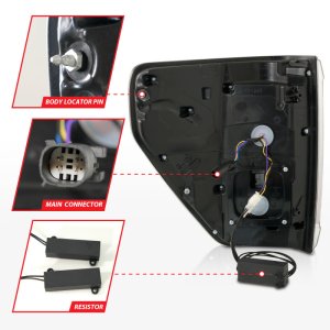 Ford F-150 LED Taillights - Rear - ANZO - Sequential LED Turn Signal with BLIS Cover - Black - `21-`23