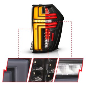 Chevrolet Suburban LED Taillights - ANZO - SeqSig - Black - `21-`24