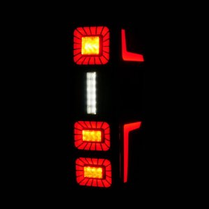 Ford Super Duty LED Taillights - Rear - ANZO - Sequential Signal, Full LED, Initiation Feature - Black - `23-`26