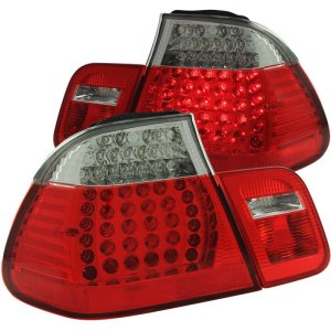 BMW 3 Series LED Taillights - ANZO - Red/Clear - `99-`01
