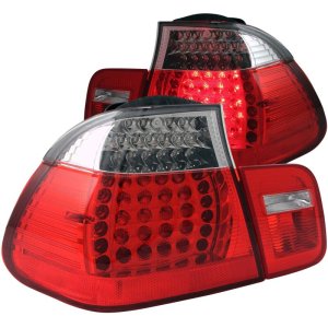 BMW 3 Series LED Taillights - ANZO - Red/Clear - `02-`05