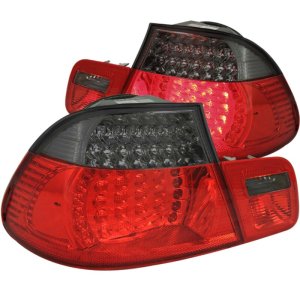 BMW 3 Series LED Taillights - Rear - ANZO - Red/Smoke - `99-`01