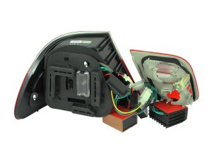 BMW 3 Series LED Taillights - Rear - ANZO - Red/Smoke - `99-`01