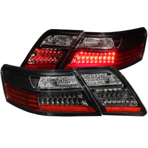 Toyota Camry LED Taillights - ANZO - Clear Lens, Black Housing - Black - `07-`09