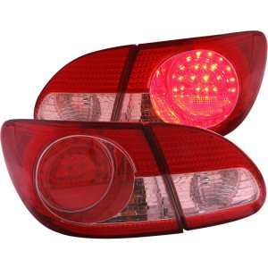 Toyota Corolla LED Taillights - Rear - ANZO - ANZ - Red/Clear - `03-`08