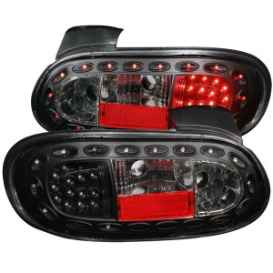 Mazda Miata MX 5 Taillights - Rear - ANZO - LED / Clear Lens - Black - `98-`05