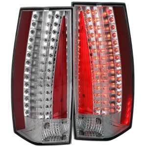 Cadillac Escalade LED Taillights - Rear - ANZO - Clear Lens, Chrome Housing - Chrome - `07-`11