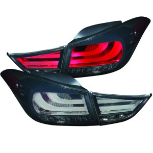Hyundai Elantra LED Taillights - ANZO - 4 pc - Smoke - `11-`13