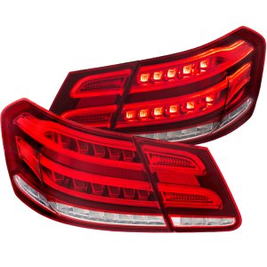 Mercedes-Benz E Class LED Taillights - ANZO - Red/Clear - `10-`13